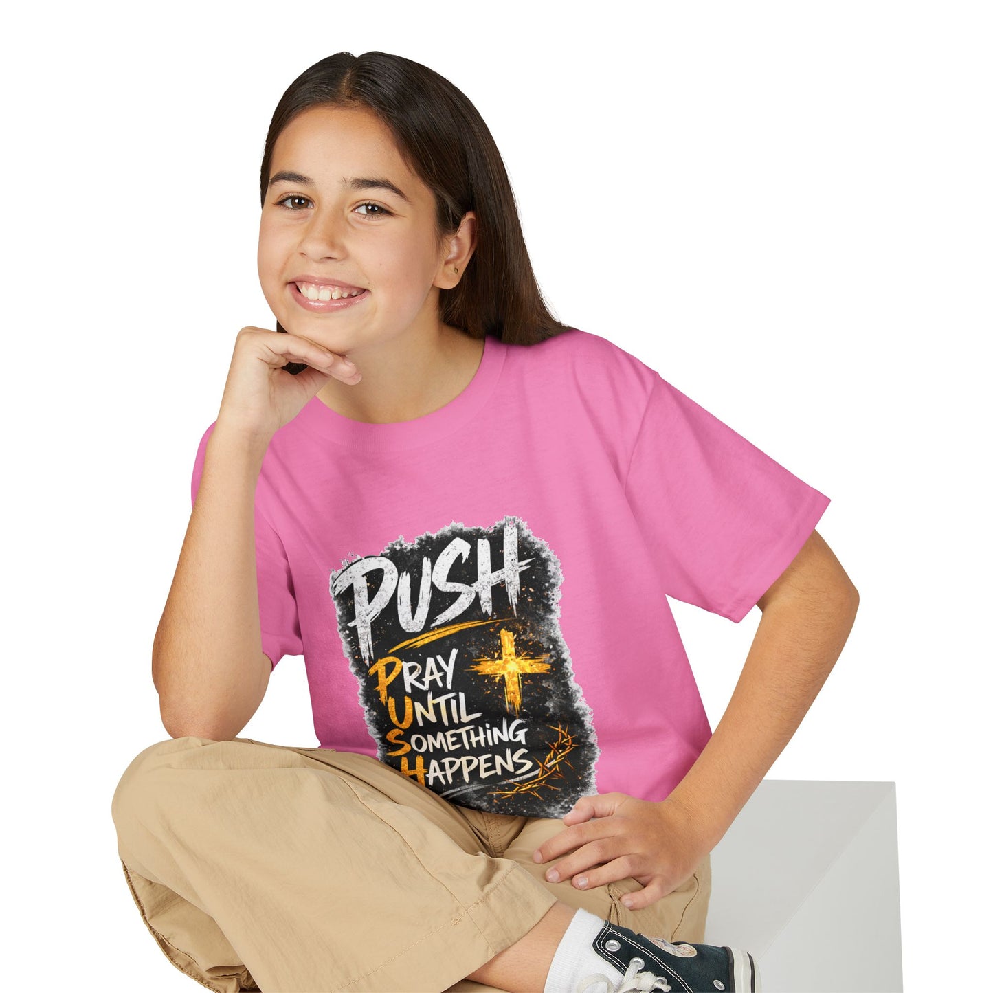 "Push: Pray Until Something Happens" Youth T-shirt