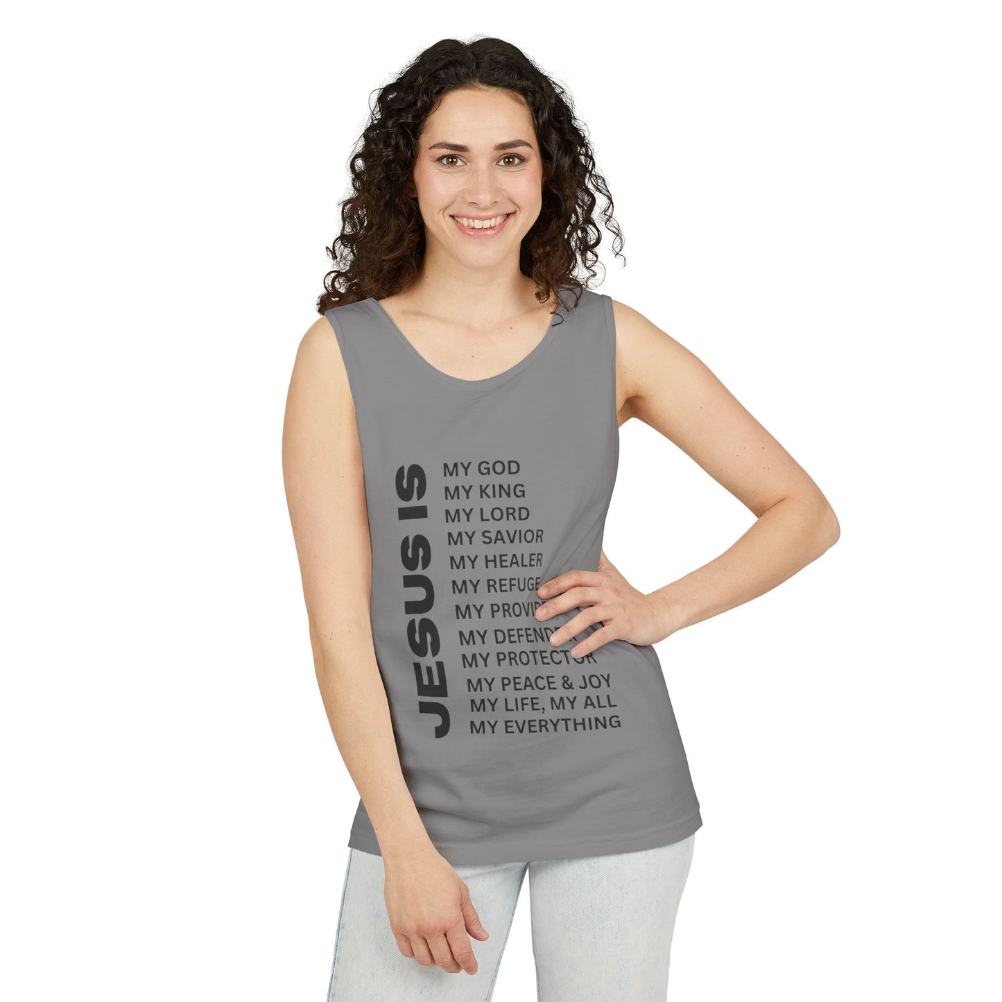 Christian JESUS IS Tank - Black