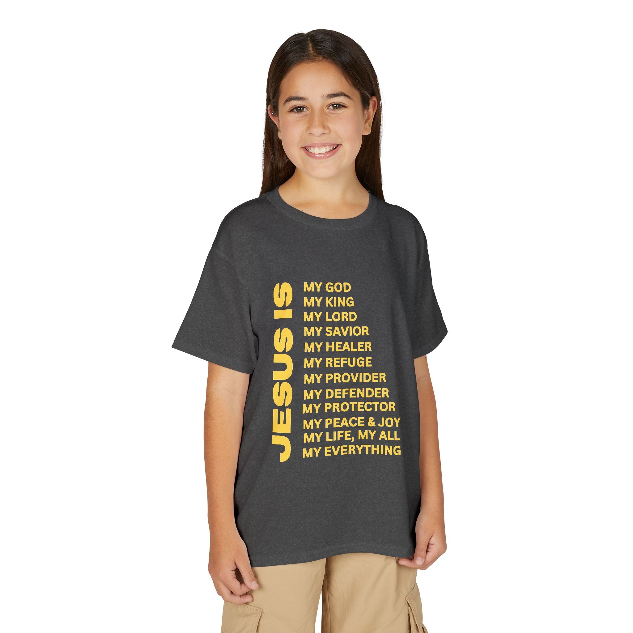 Christian JESUS IS Youth Short Sleeve - Yellow