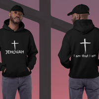 Jehovah Pullover Hoodie Front & Back - White