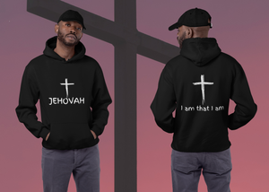 Jehovah Pullover Hoodie Front & Back - White