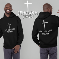 Jehovah Jireh Pullover Hoodie Front & Back - White
