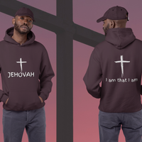 Jehovah Pullover Hoodie Front & Back - White