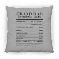 Nutrition Facts Pillow - Grand Dad - Black