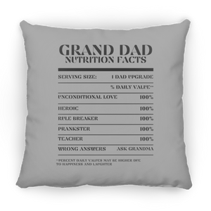 Nutrition Facts Pillow - Grand Dad - Black