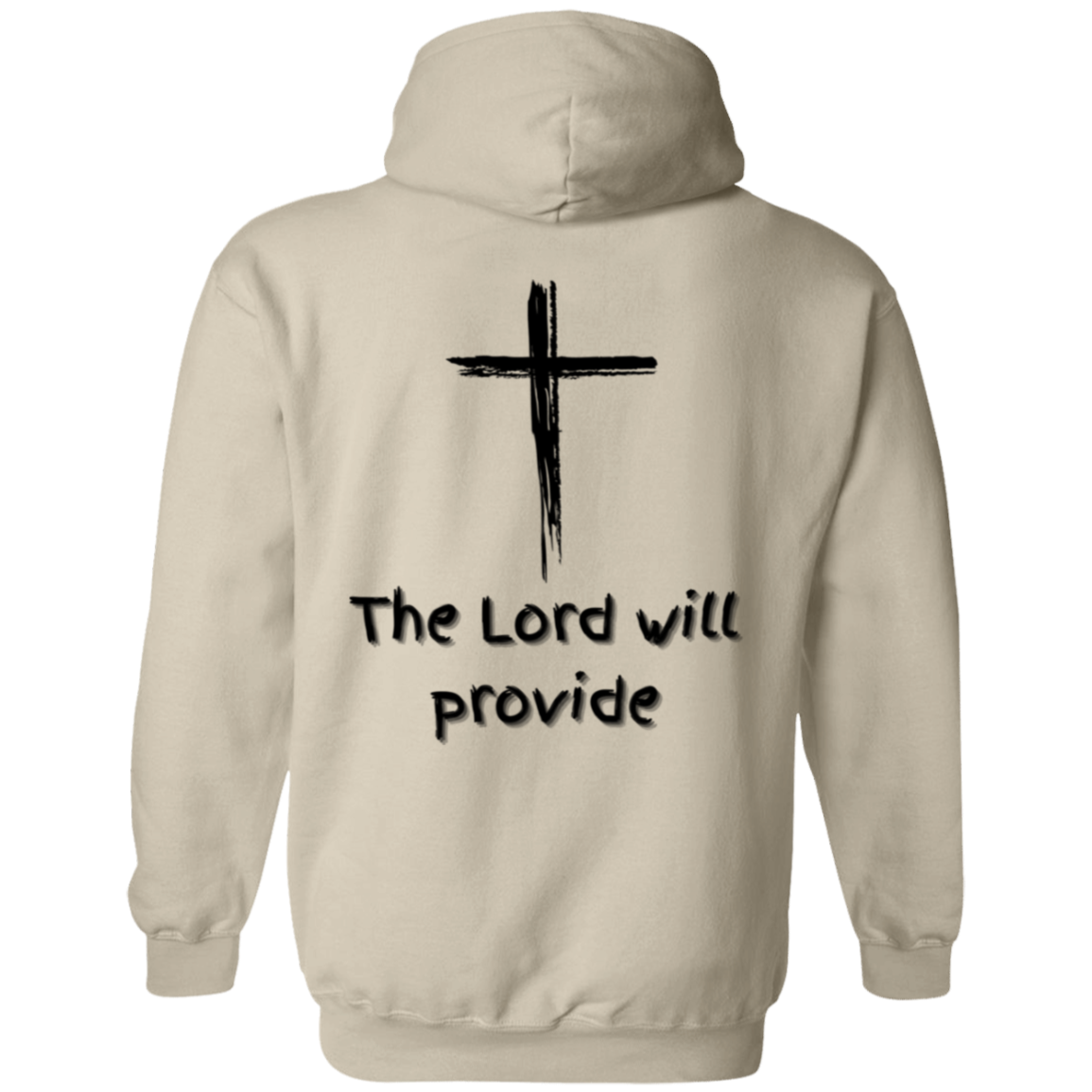 Jehovah Jireh Pullover Hoodie Front & Back - Black