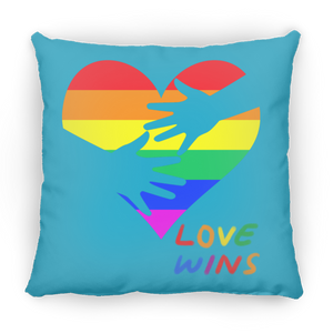 Love Wins Heart Square Pillow