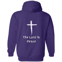 Jehovah Shalom Pullover Hoodie Front & Back - White