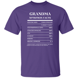 Nutrition Facts T-Shirt SS - Grandma - White