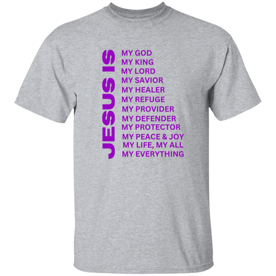 Jesus Is Christian T-Shirt - Short Sleeve Purple
