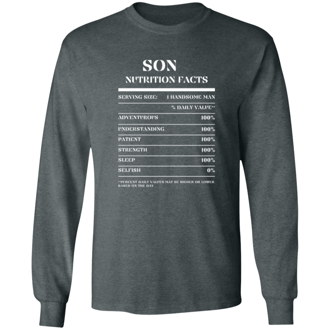 Nutrition Facts T-Shirt LS - Son - White