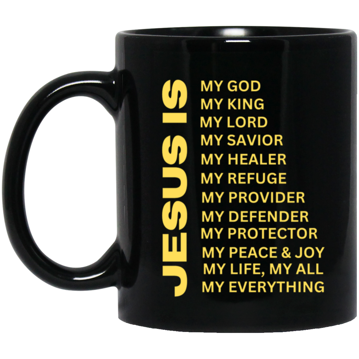 Jesus Is Christian Mug Gold