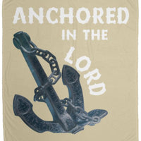 Anchored In The Lord Cozy Plush Fleece Blanket - White