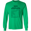 Nutrition Facts T-Shirt LS - Mom - Black