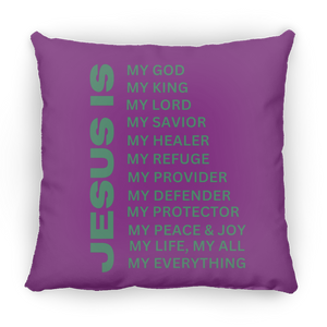 Jesus Is Christian Pillow Green