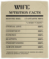 Nutrition Facts Wife Cozy Plush Fleece Blanket - Black