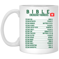 Emergency Bible Numbers Christian Mug Green