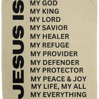Jesus Is Cozy Plush Fleece Blanket - Black