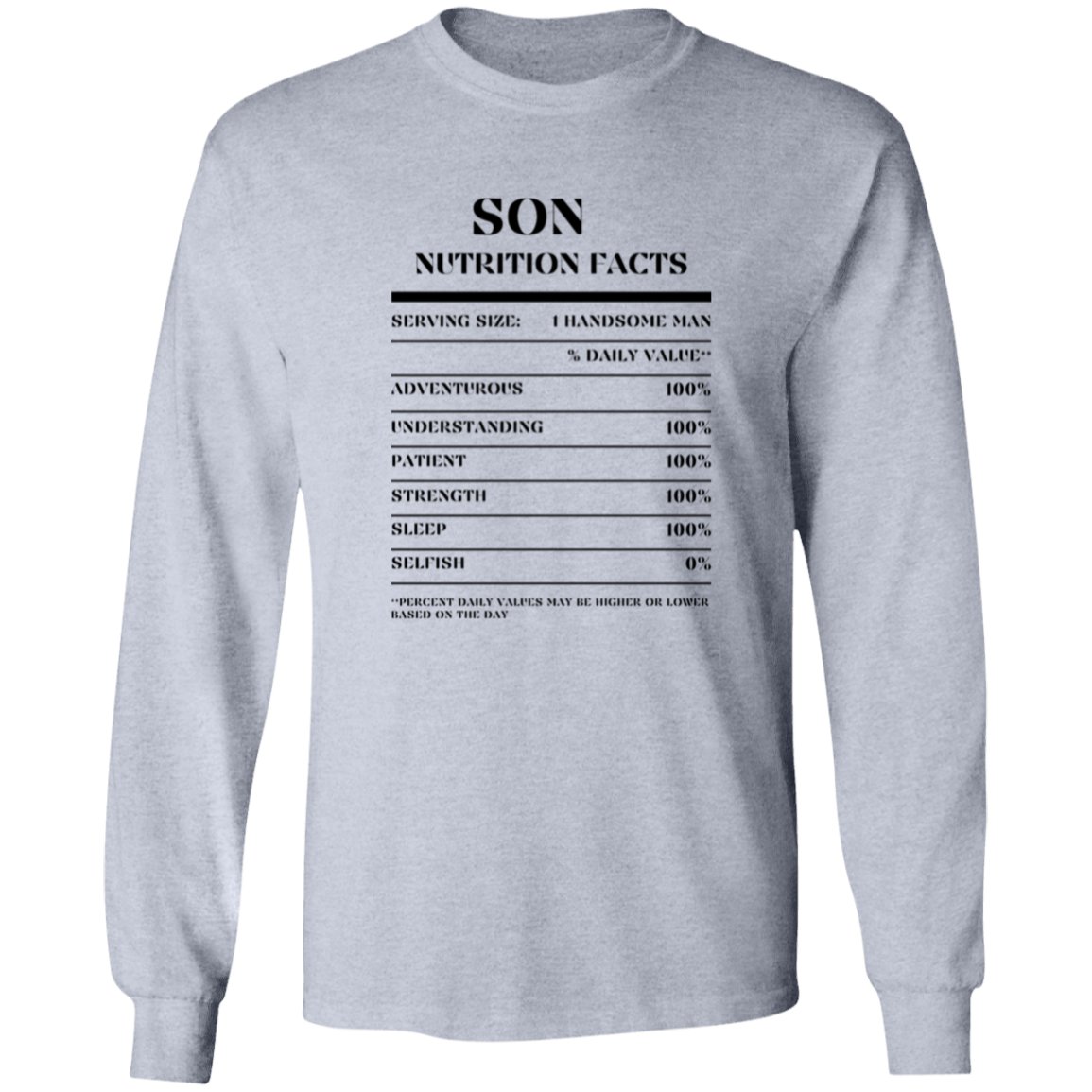 Nutrition Facts T-Shirt LS - Son - Black