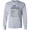 Nutrition Facts T-Shirt LS - Son - Black