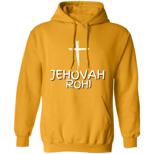 Jehovah Rohi Pullover Hoodie Front & Back - White