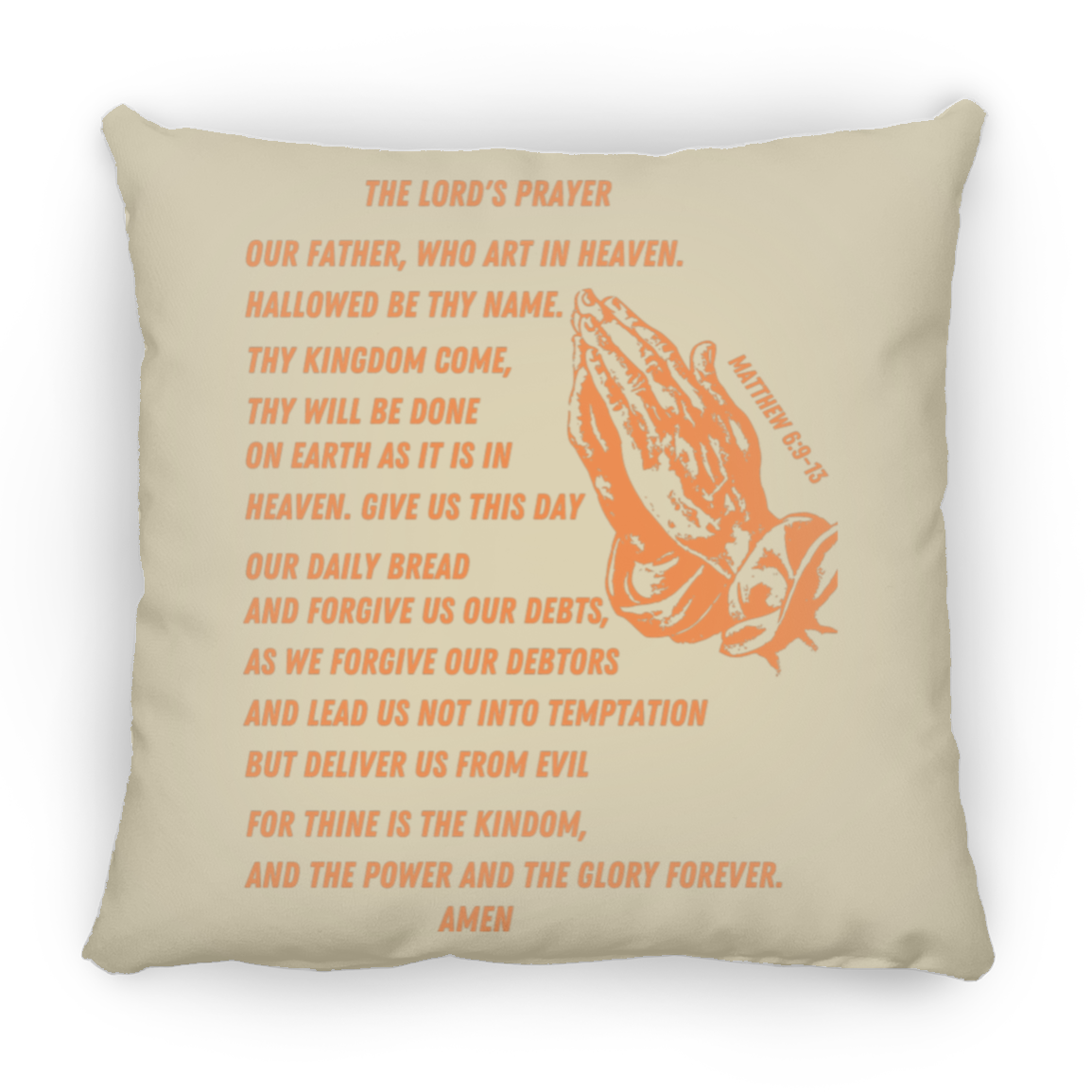 Lord's Prayer Pillow Orange