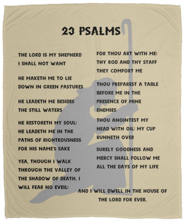 23 Psalms Cozy Plush Fleece Blanket - Black