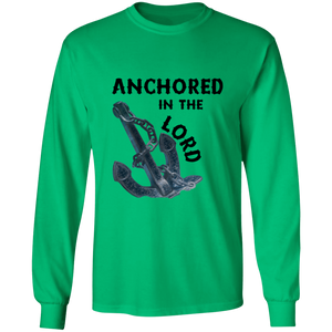 Anchored in the Lord Long Sleeve Shirt - Black