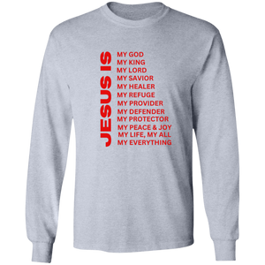 Jesus Is Christian T-Shirt - Long Sleeve Red