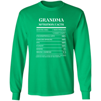 Nutrition Facts T-Shirt LS - Grandma - White