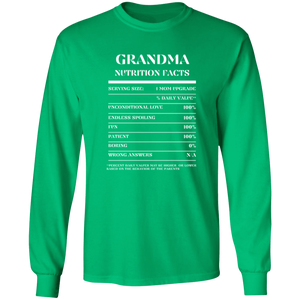 Nutrition Facts T-Shirt LS - Grandma - White