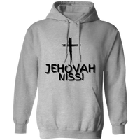 Jehovah Nissi Pullover Hoodie Front & Back - Black