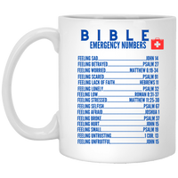 Emergency Bible Numbers Christian Mug Blue