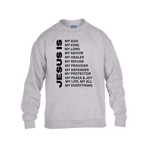 Jesus Is Youth Crewneck Sweatshirt - Black