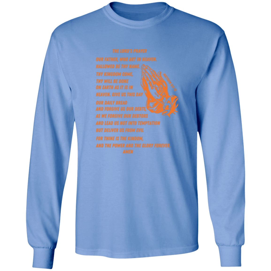 Lord's Prayer Long Sleeve T-shirt Orange