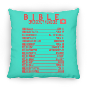 Emergency Bible Numbers Christian Pillow Red