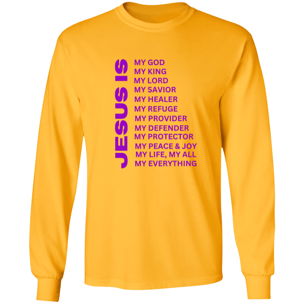 Jesus Is Christian T-Shirt - Long Sleeve Purple