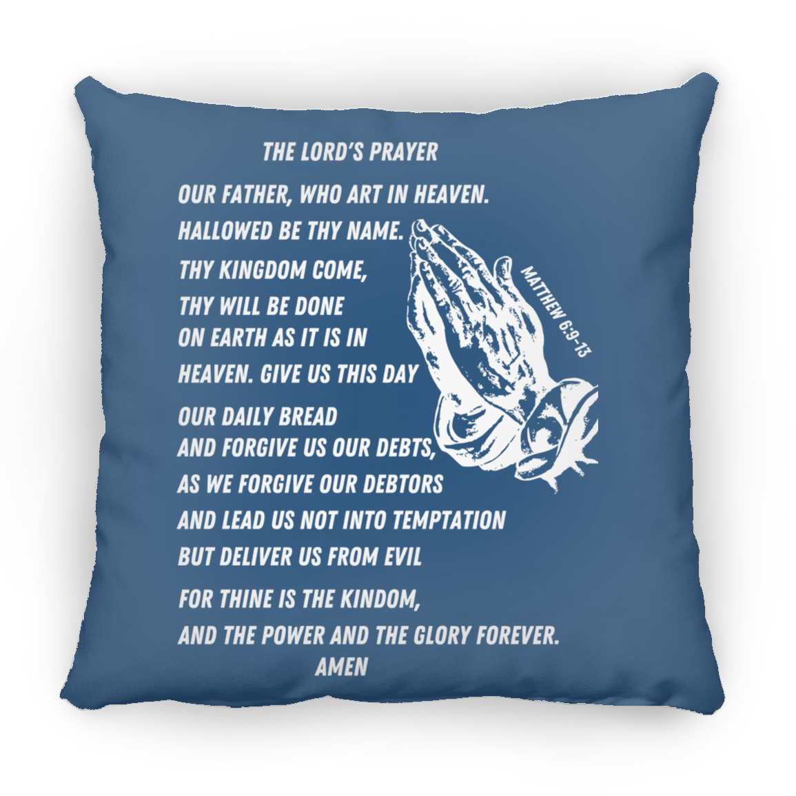 Lord's Prayer White Pillow