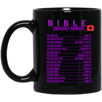 Emergency Bible Numbers Christian Mug Purple