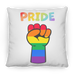 Rainbow Pride Fist Sqaure Pillow
