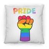 Rainbow Pride Fist Sqaure Pillow