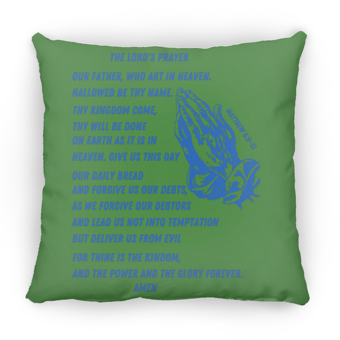 Lord's Prayer Pillow Blue