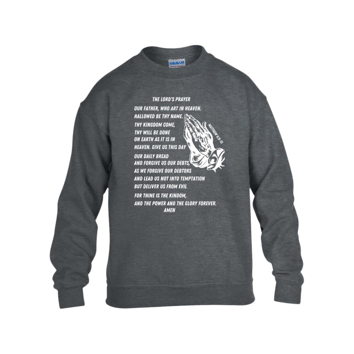 Lord's Prayer Youth Crewneck Sweatshirt - White