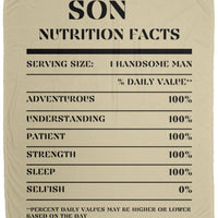 Nutrition Facts Son Cozy Plush Fleece Blanket - Black