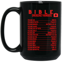 Emergency Bible Numbers Christian Mug Red