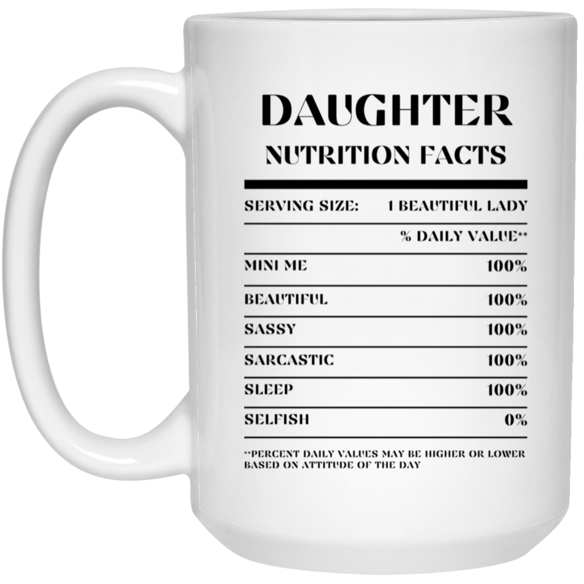 Nutrition Facts Mug - Daughter