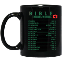 Emergency Bible Numbers Christian Mug Green
