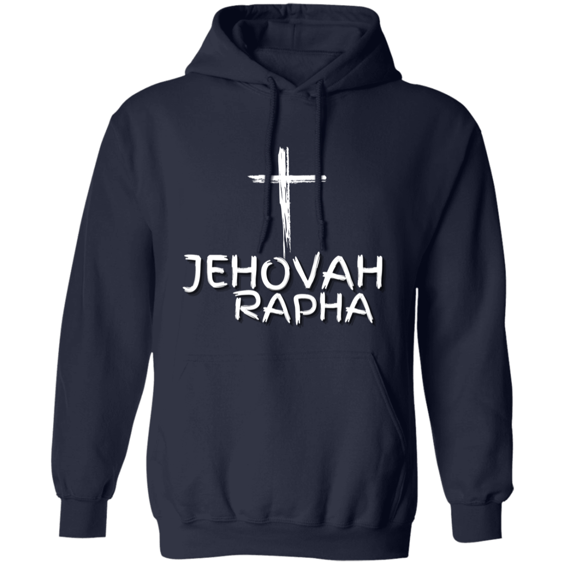 Jehovah Rapha Pullover Hoodie Front & Back - White