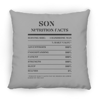 Nutrition Facts Pillow - Son - Black