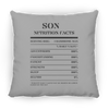 Nutrition Facts Pillow - Son - Black